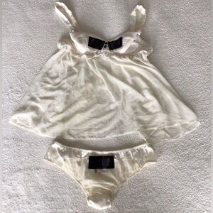 Victorias Secret Sexy Little Things Babydoll Set size 34B and S/M White & Black